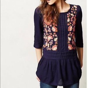 Anthropologie Floreat Lohan’s Embroidered Blouse